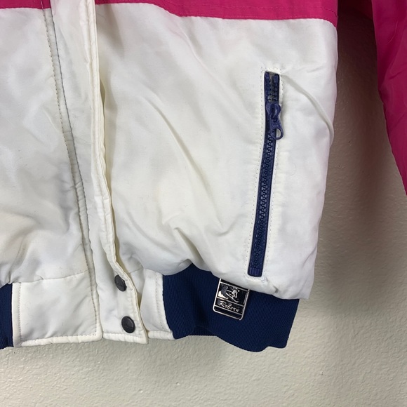 Vintage DownHill Racer Size Small Robern Ski Jacket Black & Pink Nylon Down Fill - Picture 9 of 13